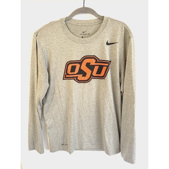 Nike OSU Oklahoma State Gray Long Sleeve T-shirt Size Medium - Picture 1 of 5